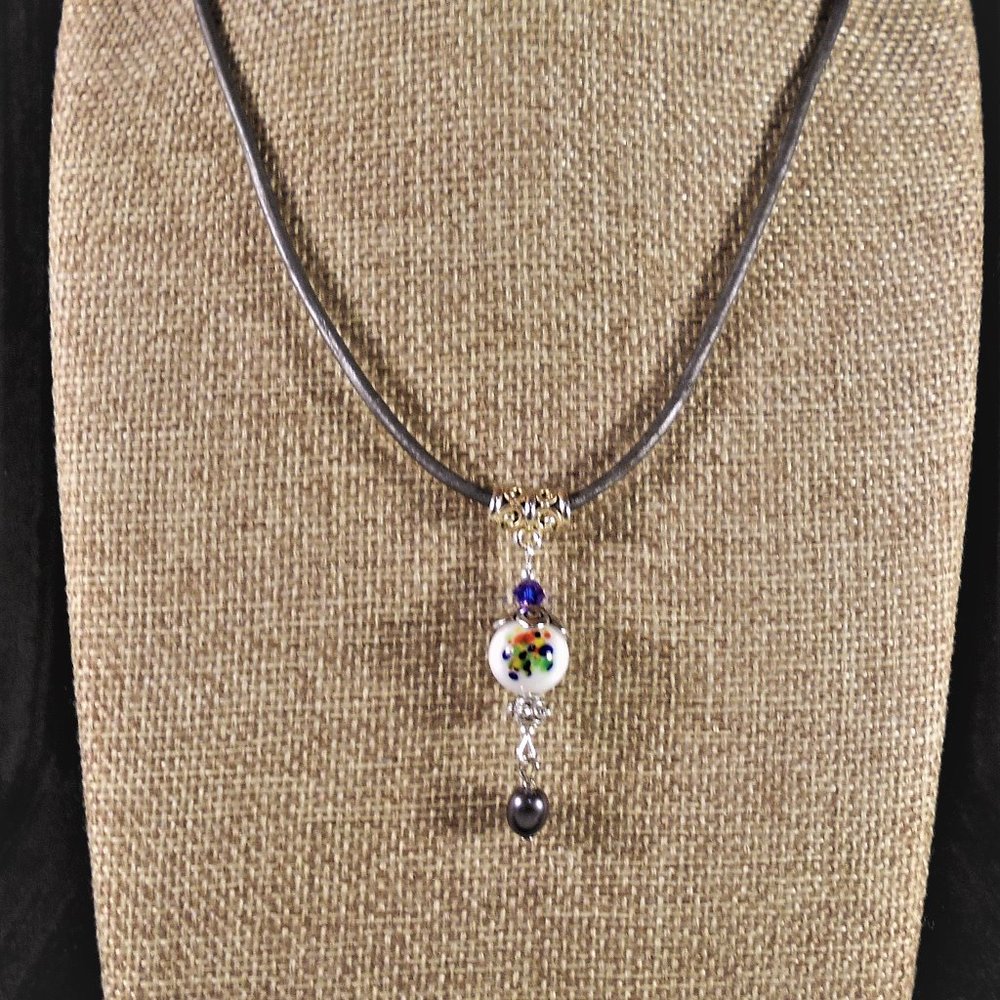 Handcrafted vintage glass beaded pendant